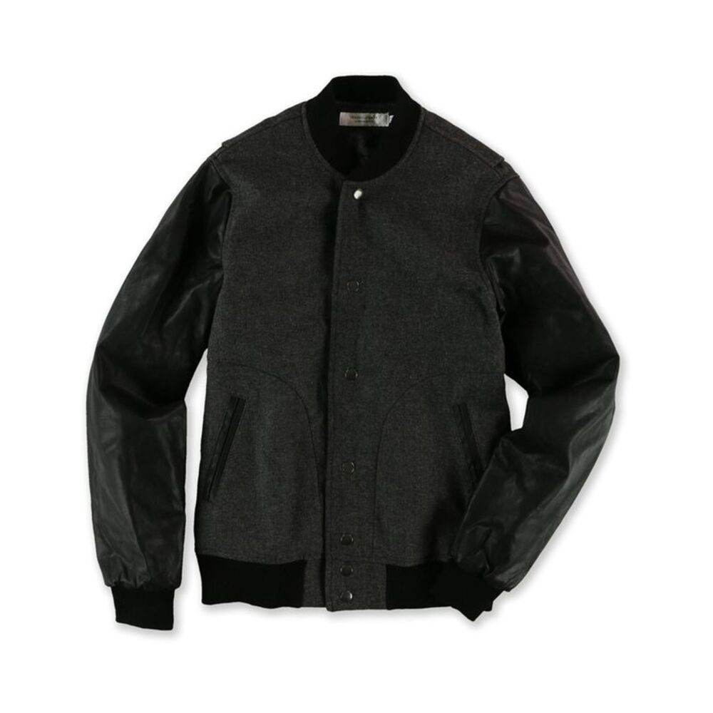 Shades of Grey Mens Heritage Baseball Varsity Jacket, Grey, S, DM